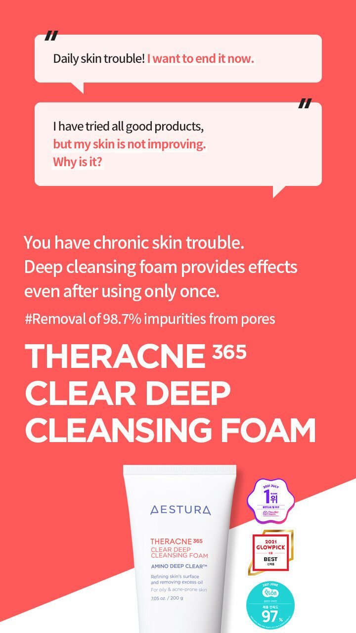 AESTURA - THERACNE 365 Clear Deep Cleansing Foam 200g