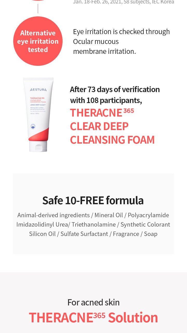 AESTURA - THERACNE 365 Clear Deep Cleansing Foam 200g