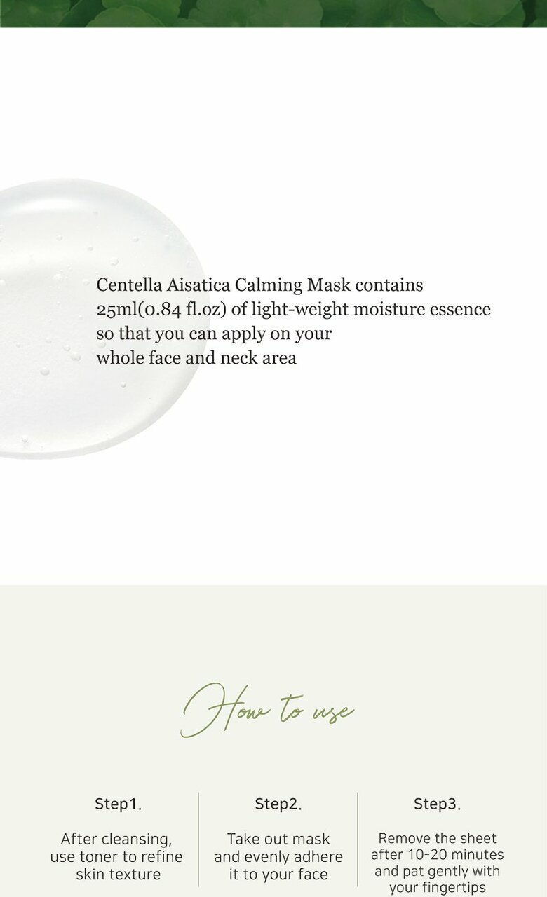 BEAUTY OF JOSEON - Centella Asiatica Calming Mask - 10 Sheets