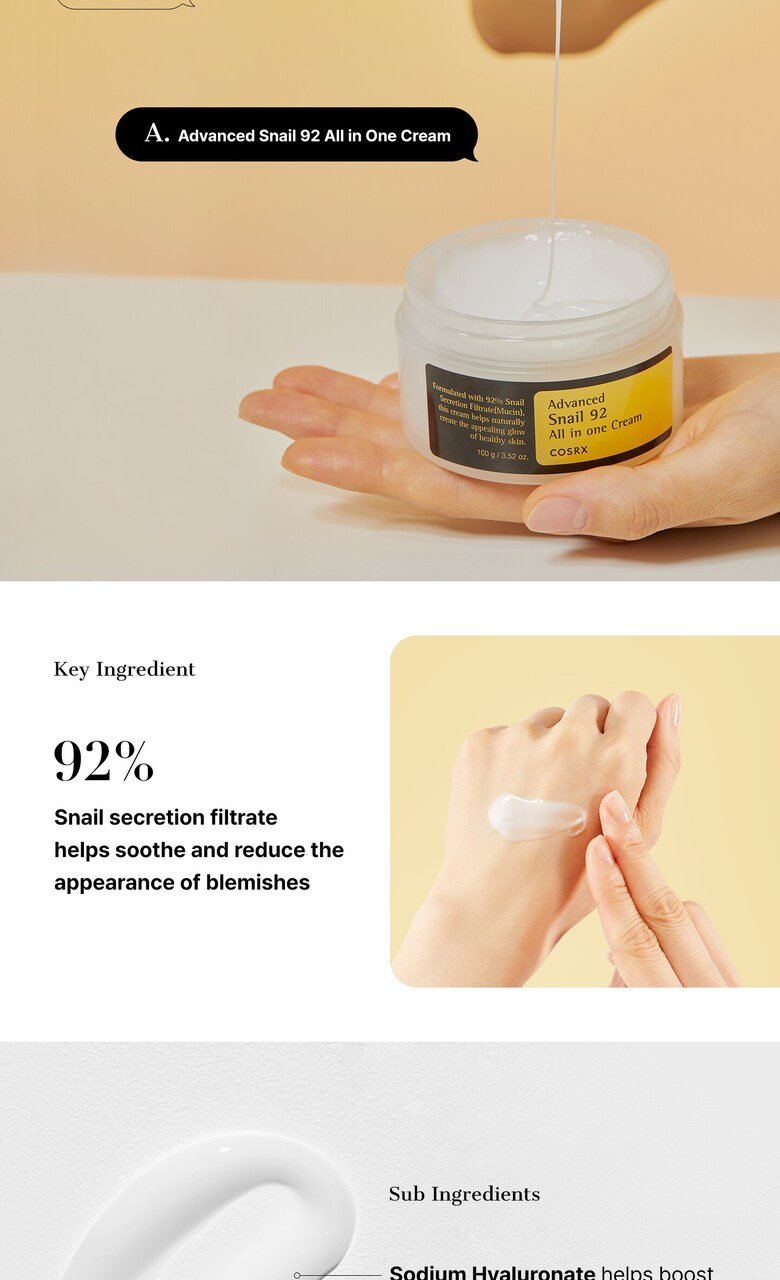 COSRX - Advanced Snail 92 All In One Cream - 100g