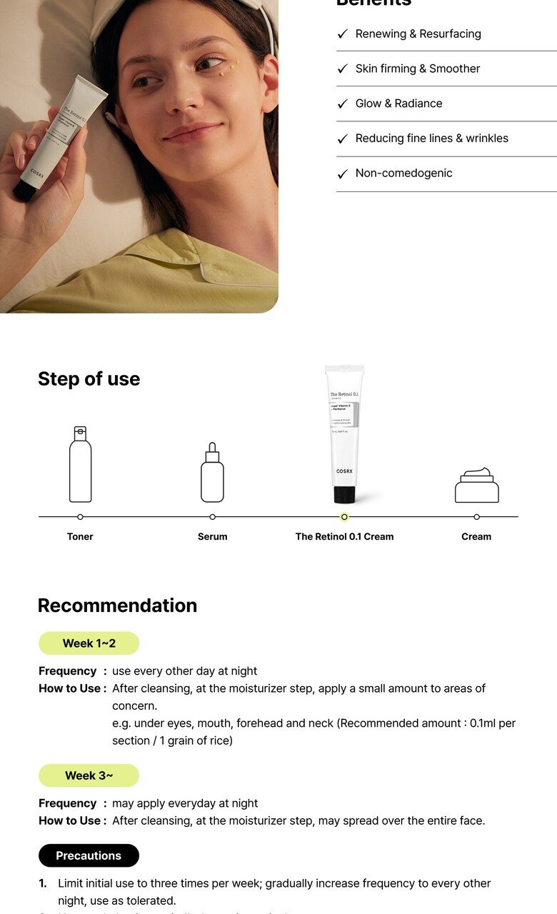 COSRX - The Retinol 0.1 Cream - 20ml