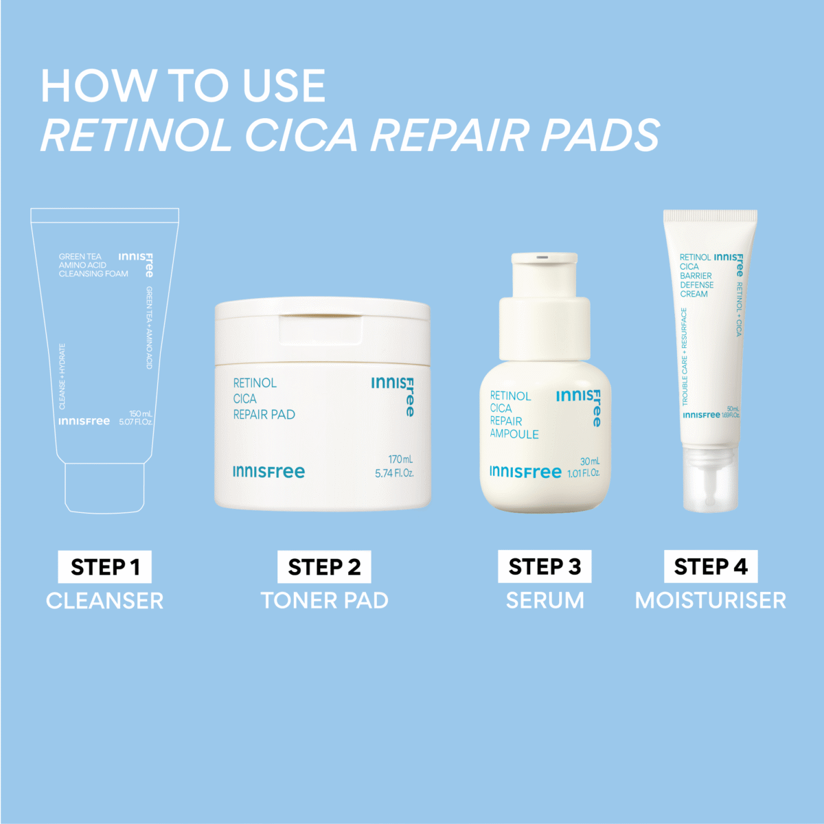 innisfree - Retinol Cica Repair Pad - 60 Pads / 170ml