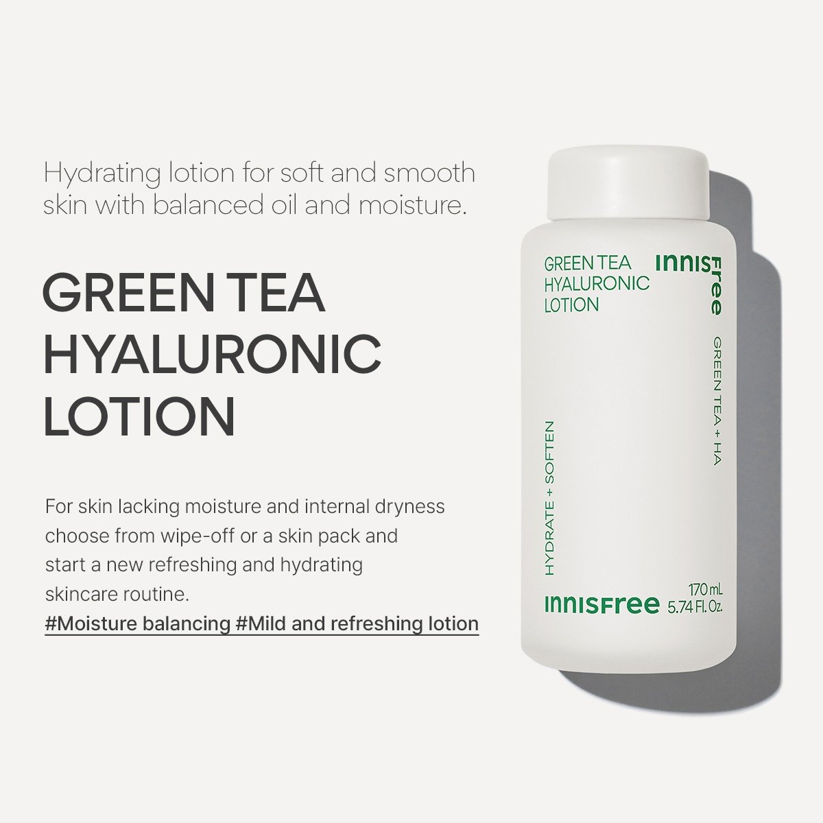 innisfree - Green Tea Hyaluronic Lotion - 170ml