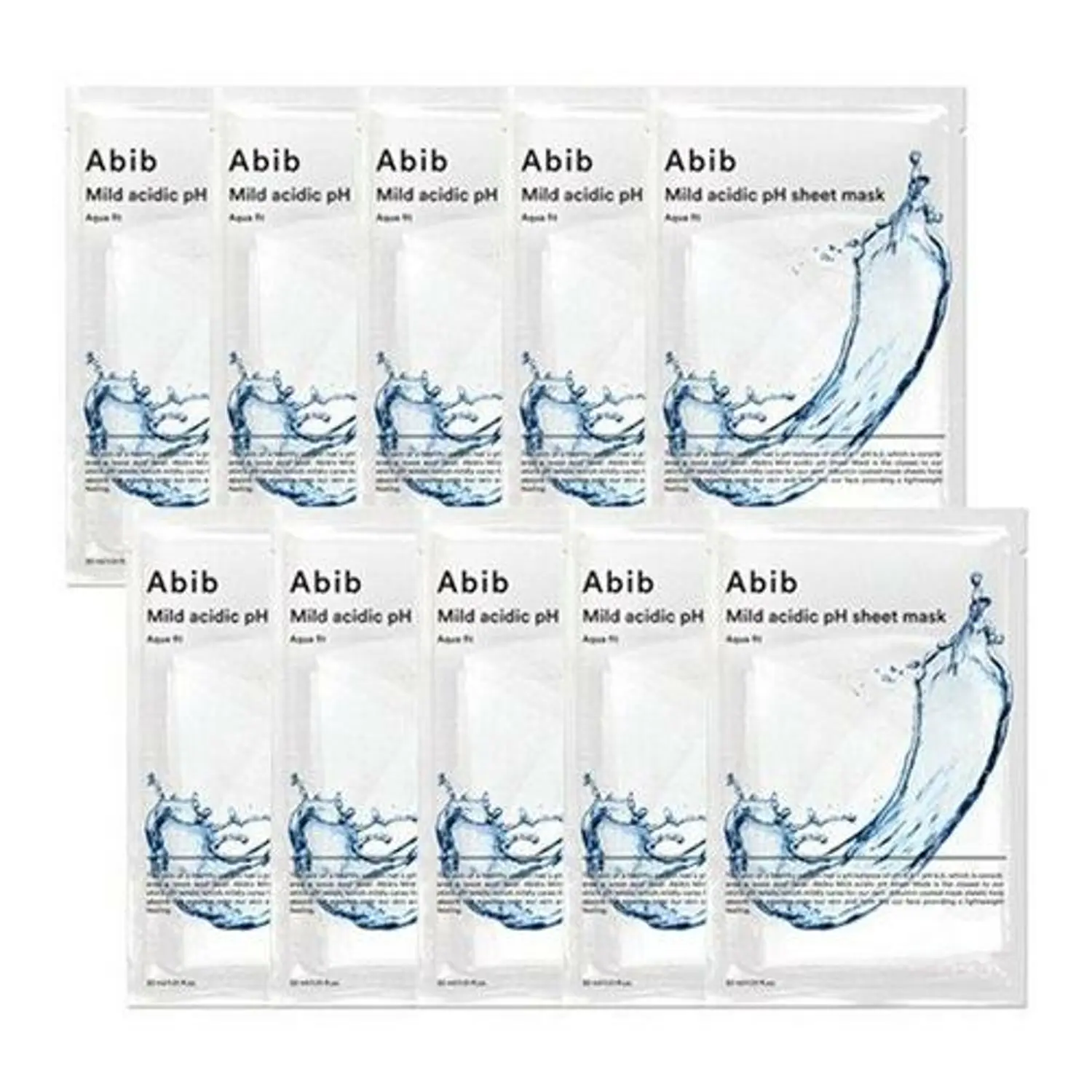 Abib - Mild Acidic pH Sheet Mask - Aqua Fit - 10pcs