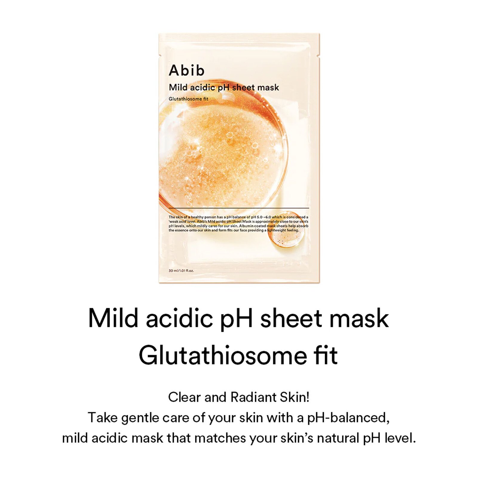 Abib - Mild Acidic pH Sheet Mask - Glutathiosome Fit - 10pcs