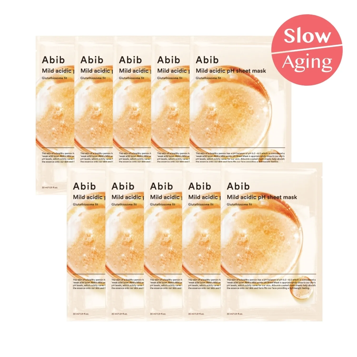 Abib - Mild Acidic pH Sheet Mask - Glutathiosome Fit - 10pcs