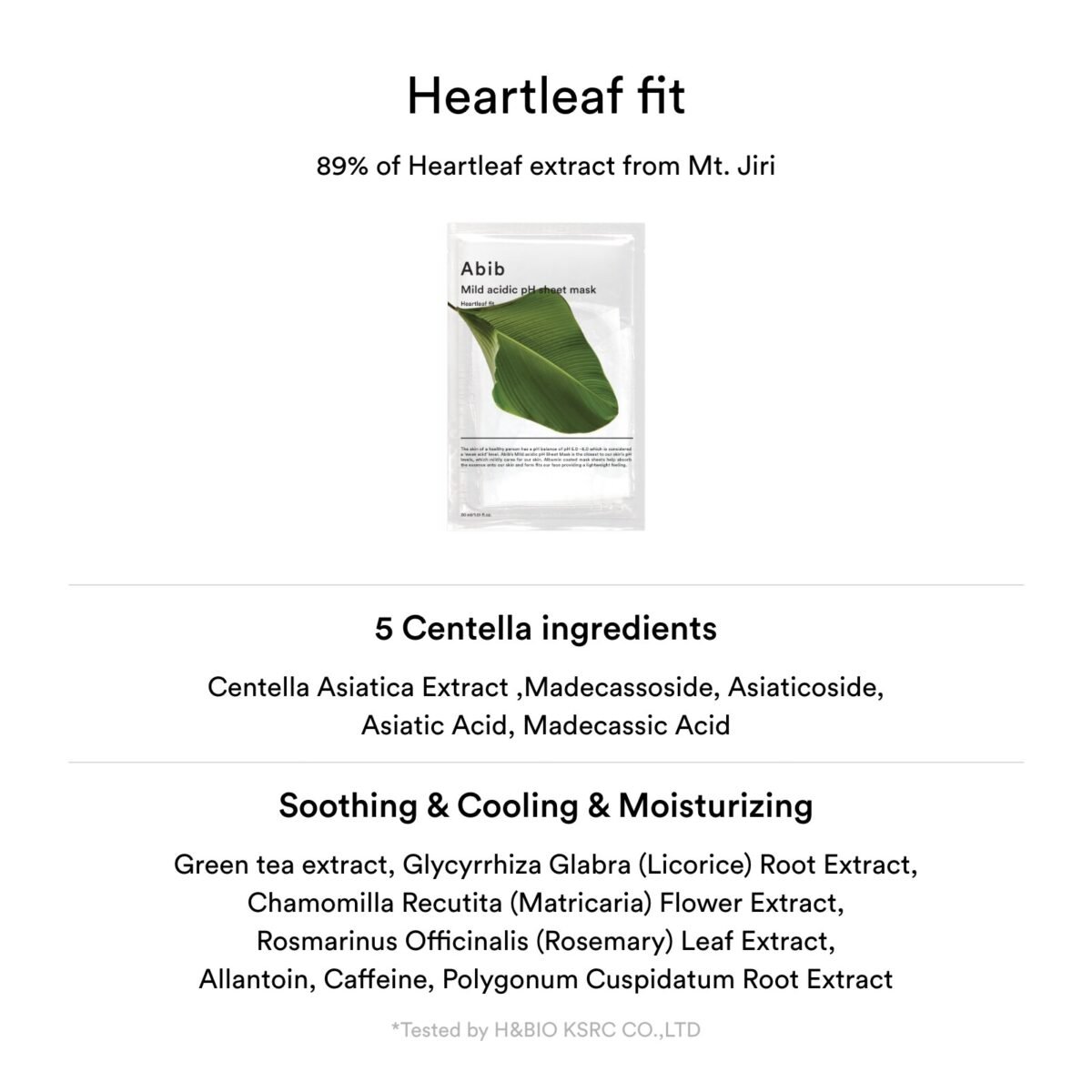 Abib - Mild Acidic pH Sheet Mask - Heartleaf Fit - 10pcs