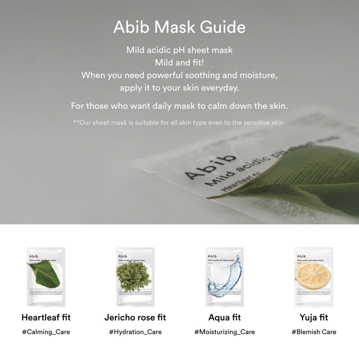 Abib - Mild Acidic pH Sheet Mask - Heartleaf Fit - 10pcs