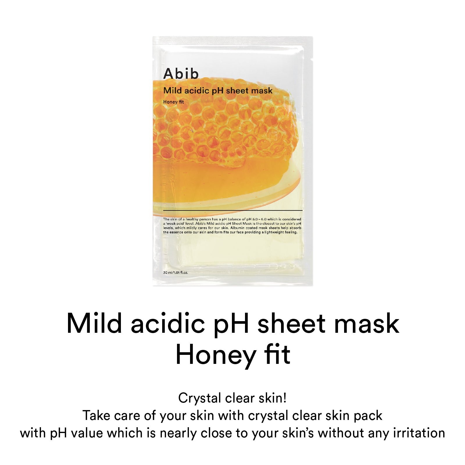 Abib - Mild Acidic pH Sheet Mask - Honey Fit - 10pcs