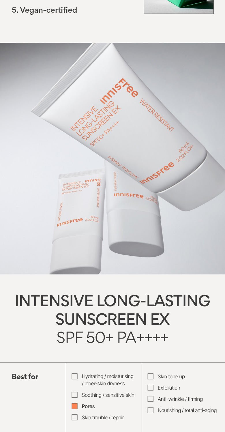 innisfree - Intensive Long-Lasting Sunscreen EX SPF50+ PA++++ - 60ml