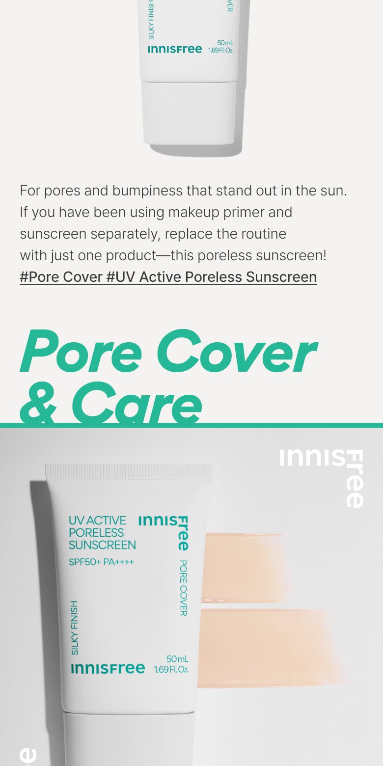 innisfree - UV Active Poreless Sunscreen SPF50+ PA++++ - 50ml
