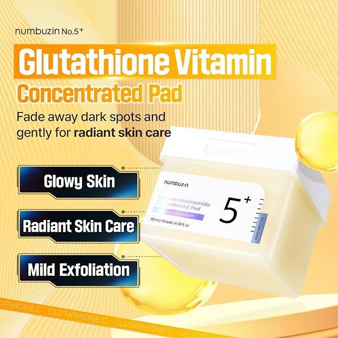 numbuzin - No.5+ Glutathione Vitamin Concentrated Toner Pad